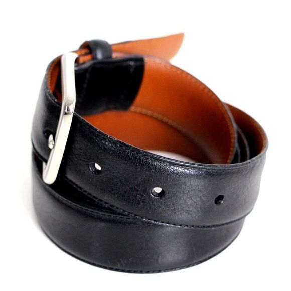 Men's Wearhouse BLACK GENUINE LEATHER 1 1/8"Wd CASUAL DRESS MEN'S BELT 40 (G79 - Picture 3 of 14